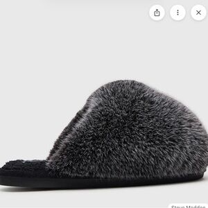 Steve Madden Charcoal Poof Slippers